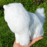 Artificial Furry Persian Cat Figurine Realistic White Kitten Home Office Desk Shelf Car Decorative Pet Statue /Synthetic Fur