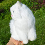 Artificial Furry Persian Cat Figurine Realistic White Kitten Home Office Desk Shelf Car Decorative Pet Statue /Synthetic Fur