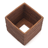 Rattan Tissue Box Cover Natural Woven Facial Napkin Holder Square Open bottom allows  (Honey Brown, 5.5x5.5x5.9 Inch) In Australia - Darrahopens