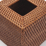 Rattan Tissue Box Cover Natural Woven Facial Napkin Holder Square Open bottom allows  (Honey Brown, 5.5x5.5x5.9 Inch) In Australia - Darrahopens