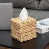 Tissue Box Holder - Tissue Box Cover Square- Wicker Tissues Cube Box Cover -Boho Decorative Woven Facial Tissue Holder  (Square)