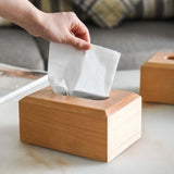 Square Tissue Box Holder,Bamboo Square Tissue Box Cover Holder Case Cover Holder Box Napkin Holder Organizer Stand Table Decor