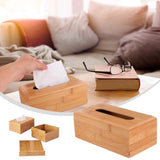 Square Tissue Box Holder,Bamboo Square Tissue Box Cover Holder Case Cover Holder Box Napkin Holder Organizer Stand Table Decor