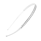 Silver/ Tone Double Rows Crystal Rhinestones Fashion Headbands Wedding Party Hair Hoop Band Hairband Headwear (Silver) In Australia - Darrahopens