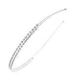 Silver/ Tone Double Rows Crystal Rhinestones Fashion Headbands Wedding Party Hair Hoop Band Hairband Headwear (Silver) In Australia - Darrahopens