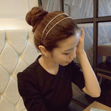 Silver/ Tone Double Rows Crystal Rhinestones Fashion Headbands Wedding Party Hair Hoop Band Hairband Headwear (Silver)