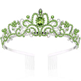 Crystal Crowns and Tiaras with Comb Headband for Girl or Women Birthday Party Wedding Prom Bridal Christmas ( Light Green) In Australia - Darrahopens