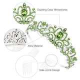 Crystal Crowns and Tiaras with Comb Headband for Girl or Women Birthday Party Wedding Prom Bridal Christmas ( Light Green) In Australia - Darrahopens