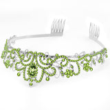 Crystal Crowns and Tiaras with Comb Headband for Girl or Women Birthday Party Wedding Prom Bridal Christmas ( Light Green) In Australia - Darrahopens