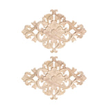Wood Carved Appliques, 2Pcs Wooden Decorative Onlays,  Unpainted Furniture Center Decals for Cabinet Dresser Bed Door Wall In Australia - Darrahopens