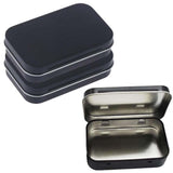 Black Rectangular Empty Hinged Tins Box Containers for First Aid Kit,Survival Kits,Storage,Herbs,Pills,Crafts and More