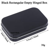 Black Rectangular Empty Hinged Tins Box Containers for First Aid Kit,Survival Kits,Storage,Herbs,Pills,Crafts and More