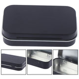 Black Rectangular Empty Hinged Tins Box Containers for First Aid Kit,Survival Kits,Storage,Herbs,Pills,Crafts and More