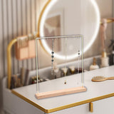 Necklace Stand Holder, Jewelry Display Rack Hanger, Multipurpose Earrings Rings Portable Necklace Hanger, Wooden Showcase