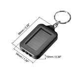 Mini LED Keychain Flashlight Torch Solar Energy Power Black with Hook for Camping Hiking Attach to a keychain