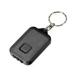 Mini LED Keychain Flashlight Torch Solar Energy Power Black with Hook for Camping Hiking Attach to a keychain