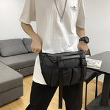 Woman Waist Bags Large Capacity Pack Street Wear Chest Bag Hip Hop Crossbody Bag Black Big Belt Waist Pack