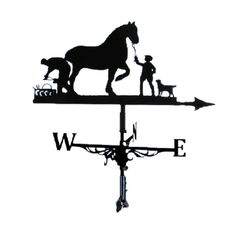 Various Shapes of Stainless Steel Creative weathervane, Black Metal Patio roof Outdoor Decorative weathervane (Man and Horse) In Australia - Darrahopens