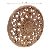 art wall hanging,Carved Flower Carving Round Wood Appliques For Furniture Cabinet Unpainted Wooden Mouldings Decal Decorative In Australia - Darrahopens