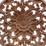 art wall hanging,Carved Flower Carving Round Wood Appliques For Furniture Cabinet Unpainted Wooden Mouldings Decal Decorative