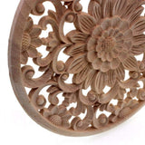 art wall hanging,Carved Flower Carving Round Wood Appliques For Furniture Cabinet Unpainted Wooden Mouldings Decal Decorative In Australia - Darrahopens