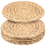 6 Pack 13 Inch Water Hyacinth Braided Placemat, Seagrass Woven Round Placemats, Natural Wicker Rattan Boho Placemats for Dining In Australia - Darrahopens