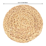 6 Pack 13 Inch Water Hyacinth Braided Placemat, Seagrass Woven Round Placemats, Natural Wicker Rattan Boho Placemats for Dining In Australia - Darrahopens