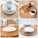 6 Pack 13 Inch Water Hyacinth Braided Placemat, Seagrass Woven Round Placemats, Natural Wicker Rattan Boho Placemats for Dining In Australia - Darrahopens
