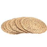 6 Pack 13 Inch Water Hyacinth Braided Placemat, Seagrass Woven Round Placemats, Natural Wicker Rattan Boho Placemats for Dining In Australia - Darrahopens