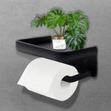 Toilet Paper Holder with Shelf, Matte Black Toilet Paper Holder, Toilet PaperHolder Wall Mount, Bathroom Adhesive Toilet Paper In Australia - Darrahopens