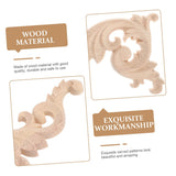 4pcs Furniture Decals Retro Decor Wood Applique Dresser Decor Unpainted Carved Unpainted Wooden Furniture Wood Carved （16*8*0.8cm） In Australia - Darrahopens