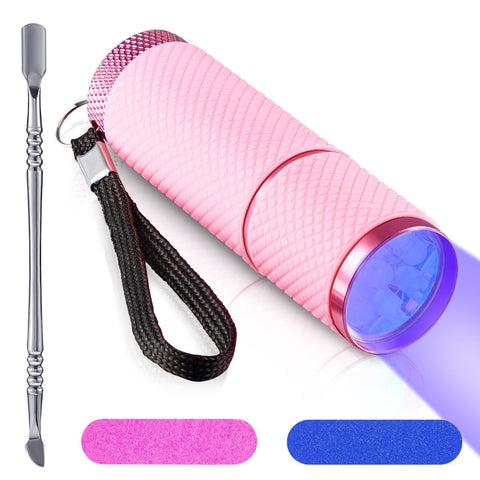 Mini UV LED Nail Lamp for Gel Nails with 9 LED and Nail Cuticle Pusher Portable Gel LED UV Nail Lamp (Pink) In Australia - Darrahopens