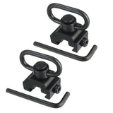 Sling Swivel Mount with Push,Button, for 20mm Picatinny/Weaver Rail Mounting ( Sling Attachment)（Pack of 2）