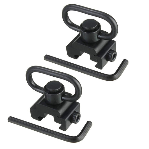 Sling Swivel Mount with Push,Button, for 20mm Picatinny/Weaver Rail Mounting ( Sling Attachment)（Pack of 2）