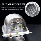 4in Exhaust Air Vent Cover Louvered Vent Cover Stainless Steel Exterior Exhaust Vent Cover Outdoor Exhaust Cap with Fine Mesh