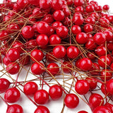 300PCS Artificial Holly Berries, Mini 10 mm Fake Berries Decor on Wire for Christmas Tree Decorations Flower Wreath DIY Craft(Red) In Australia - Darrahopens