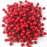 300PCS Artificial Holly Berries, Mini 10 mm Fake Berries Decor on Wire for Christmas Tree Decorations Flower Wreath DIY Craft(Red) In Australia - Darrahopens