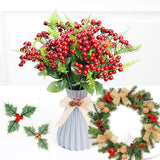 300PCS Artificial Holly Berries, Mini 10 mm Fake Berries Decor on Wire for Christmas Tree Decorations Flower Wreath DIY Craft(Red) In Australia - Darrahopens