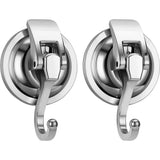 Suction Cup Hooks for Shower, Heavy Duty Vacuum Shower Hooks for Inside Shower, Silver-Plated Plished Easy to Install Super 2 Pack