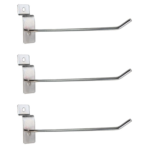3 Pcs Heavy Duty Slatwall Panel Hooks Hanging Slatwall Accessories Metal Slat Wall Hanging Hooks Silver Slat  (7.87 Inch)