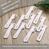 20pcs Plastic Curtain Hooks,Adjustable Depth Pinch Pleat Locking Curtain Tape Clip Hook for Window Curtain (2.7 inches)