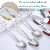4 Pcs Stainless Steel Shovel Shape Spoon Pointed Spoon Coffee Tea Sugar Stirring Spoon Cake Dessert Spoon, Cat Dog Food Scooping
