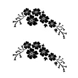 2Pcs Car Flower Sticker Decals Black Floral Styling Car Self-Adhesive Sticker Waterproof Auto Body Exterior Universal Decal