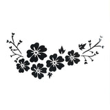2Pcs Car Flower Sticker Decals Black Floral Styling Car Self-Adhesive Sticker Waterproof Auto Body Exterior Universal Decal