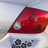 2Pcs Car Flower Sticker Decals Black Floral Styling Car Self-Adhesive Sticker Waterproof Auto Body Exterior Universal Decal