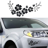 2Pcs Car Flower Sticker Decals Black Floral Styling Car Self-Adhesive Sticker Waterproof Auto Body Exterior Universal Decal