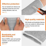 4 pes Protective Arm Sleeves for Thin Skin Anti-Cut Burn Resistant Cover Forearm Sleeve for Cooking(Black, Gray, 7.9 Inch S)