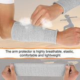 4 pes Protective Arm Sleeves for Thin Skin Anti-Cut Burn Resistant Cover Forearm Sleeve for Cooking(Black, Gray, 7.9 Inch S)