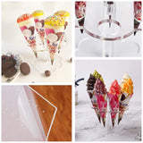 Stand Clear Cotton Candy Stand Display Mini Waffle Cone Displaying Stand Cupcake Cone Holder for Weddings Baby Showers Birthday