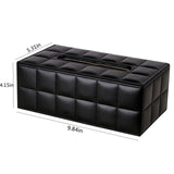 High-end Fashion PU Leather Tissue Box Holder Business Black, Rectangular Napkin Holder Drawer Paper Dispenser  (Black Checkered)